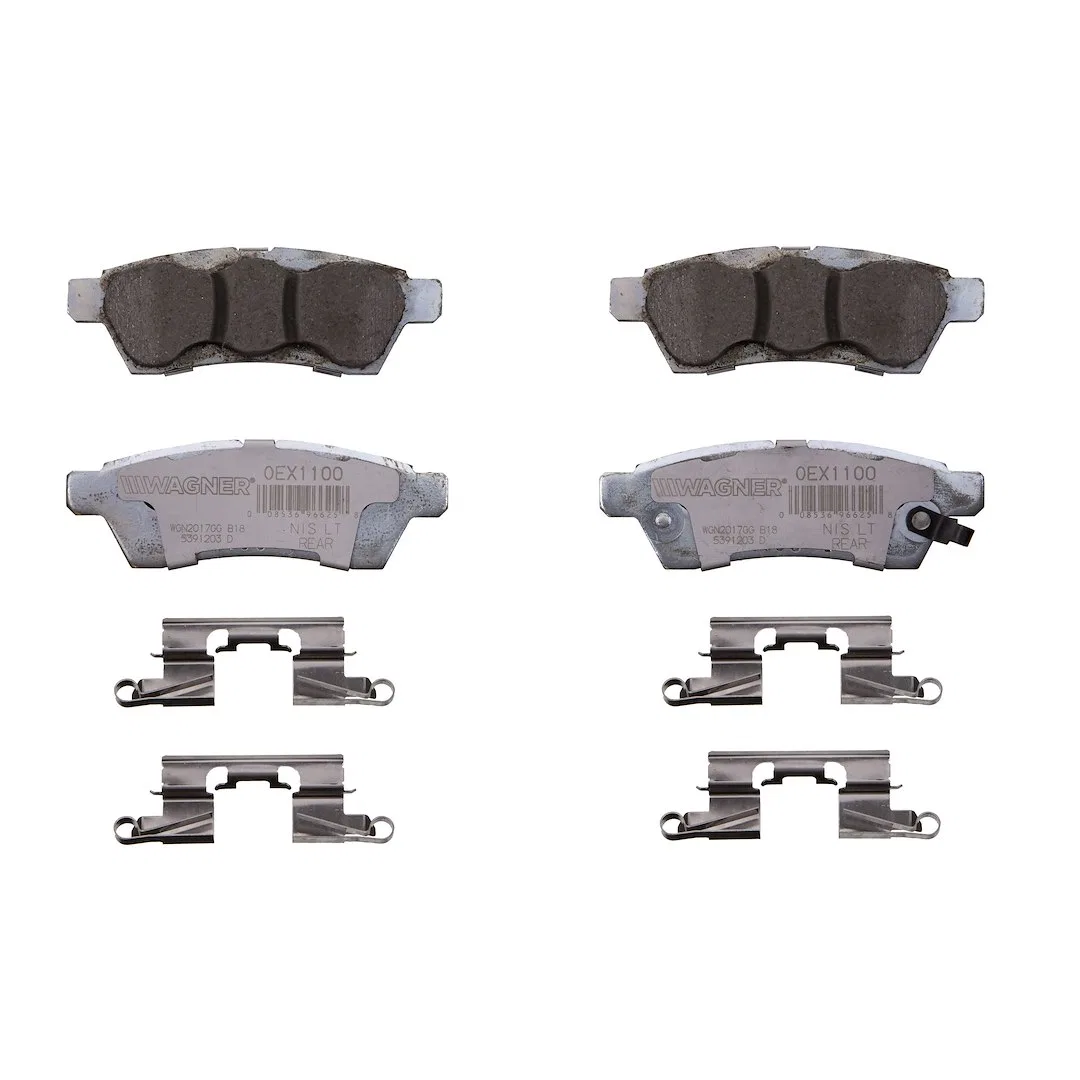 OEX1100 – WAGNER BRAKE Brake Pad, FMSI Number D1100-8206 Ceramic Set Of 4 With Pad Wear Sensor/ Pad Shims/ Abutment C...